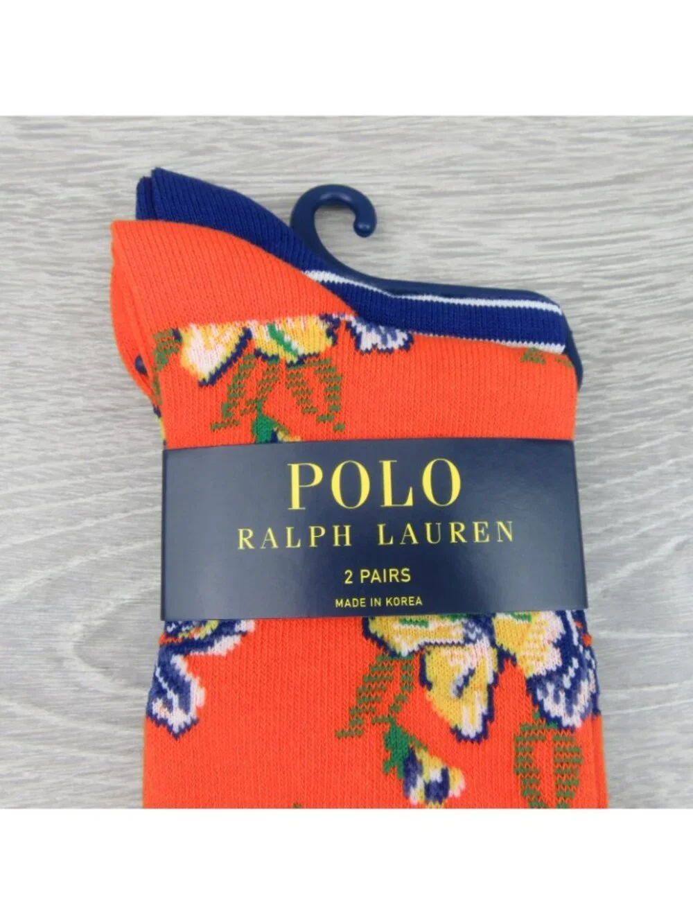 Polo Ralph Lauren Tropical Floral & Stripe Socks Men's Size 6-12.5 (2 PAIRS) NEW